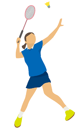 女子バドミントン選手のイラスト