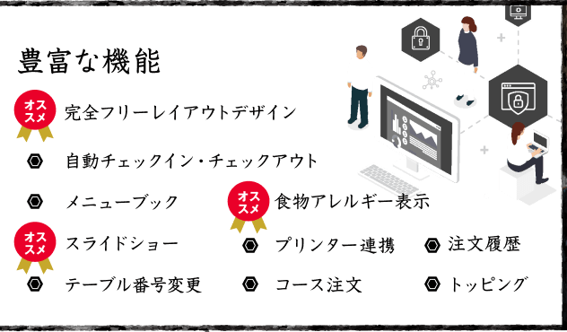 飲食店運営を効率化する豊富な機能